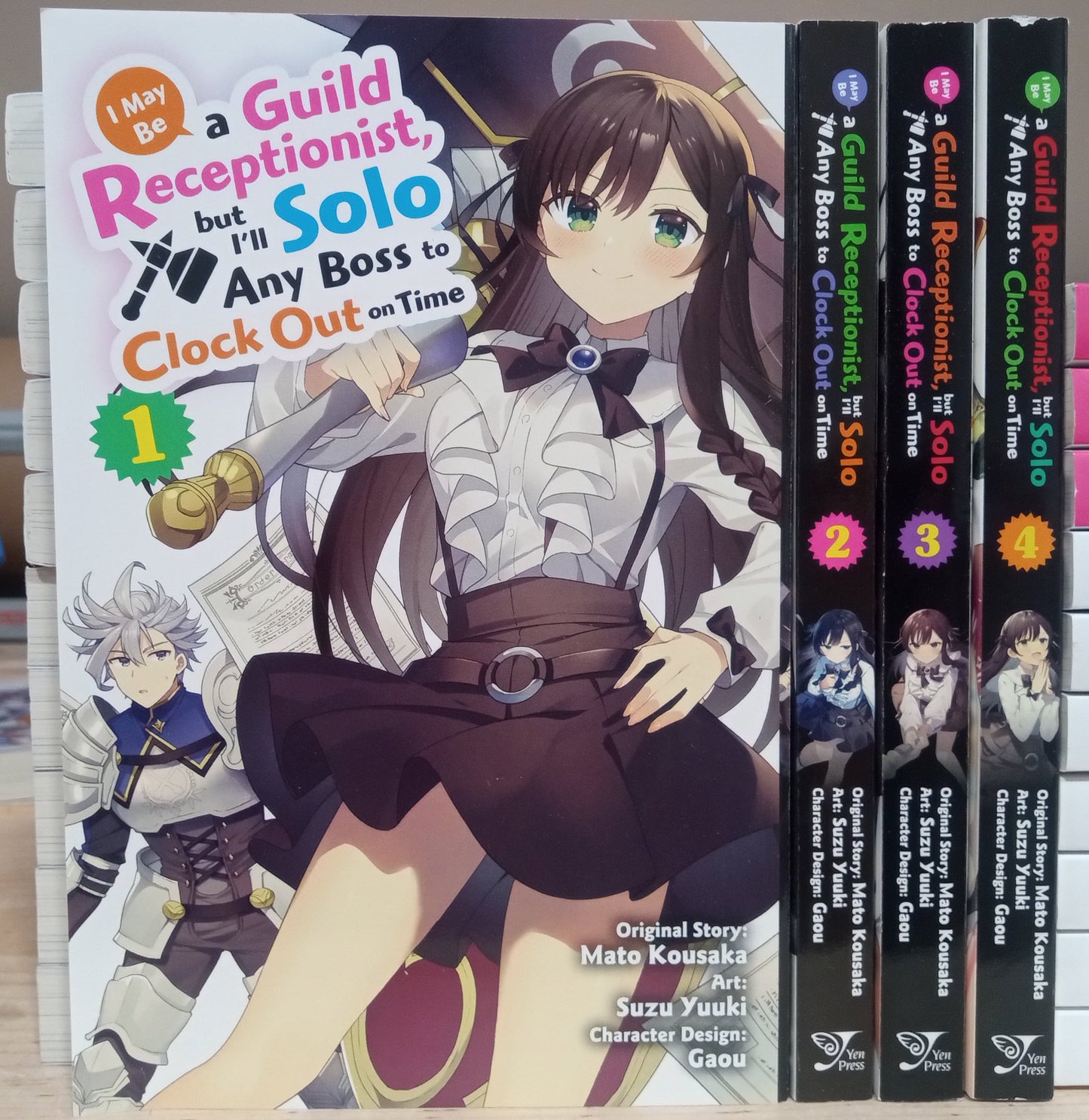 I May Be a Guild Receptionist, But I'll Solo Any Boss to Clock Out on Time Vol. 1-4 Manga Set English