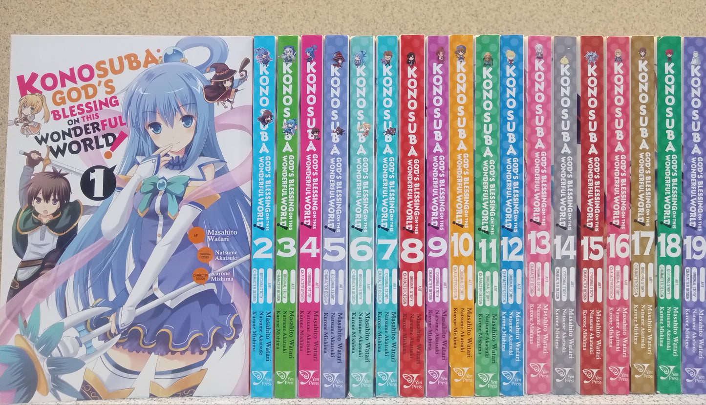 Konosuba: God's Blessing on This Wonderful World! Manga Vol. 1-19 Manga Set English