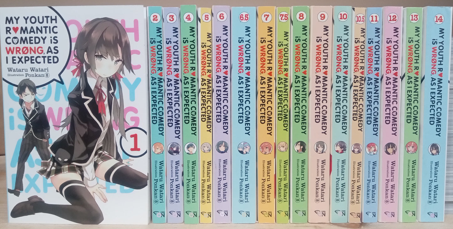 My Youth Romantic Comedy Vol. 1-14 (17 Books) Complete Light Novel Set English (Includes Vol. 6.5, 7.5, 10.5)