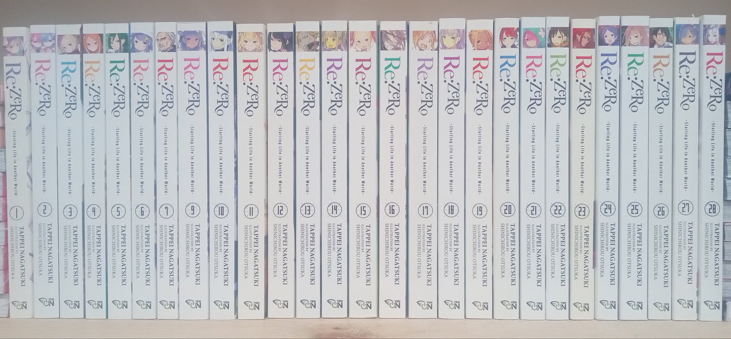 Re: Zero Starting Life in Another World Light Novel Vol. 1-28 Set English