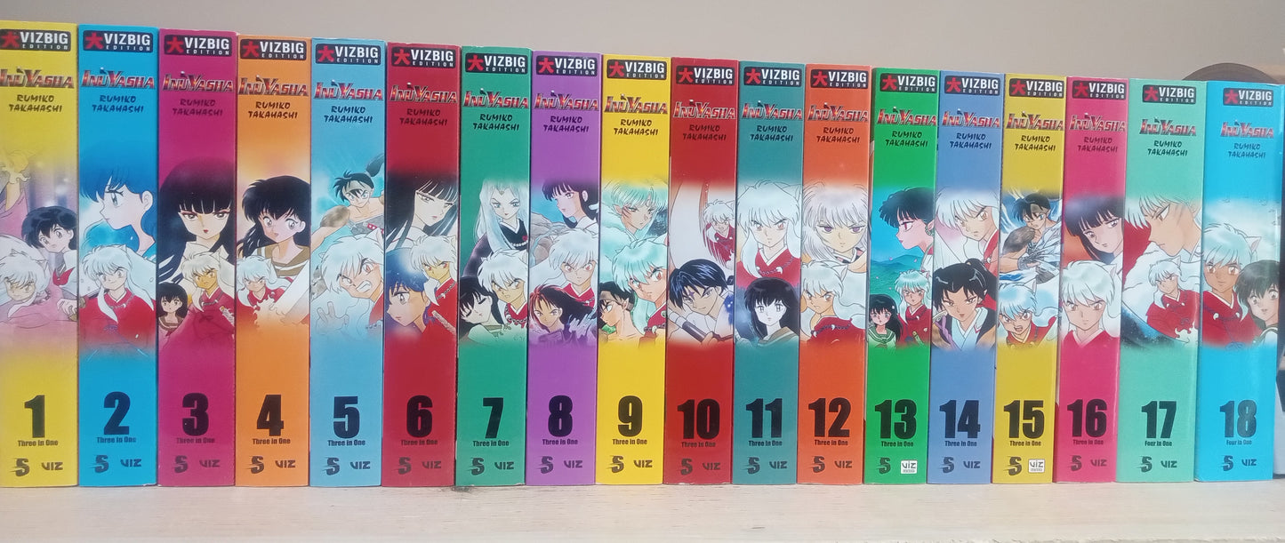 Inuyasha Vol. 1-18 Complete Manga Collection English Vizbig 3-in-1 Edition