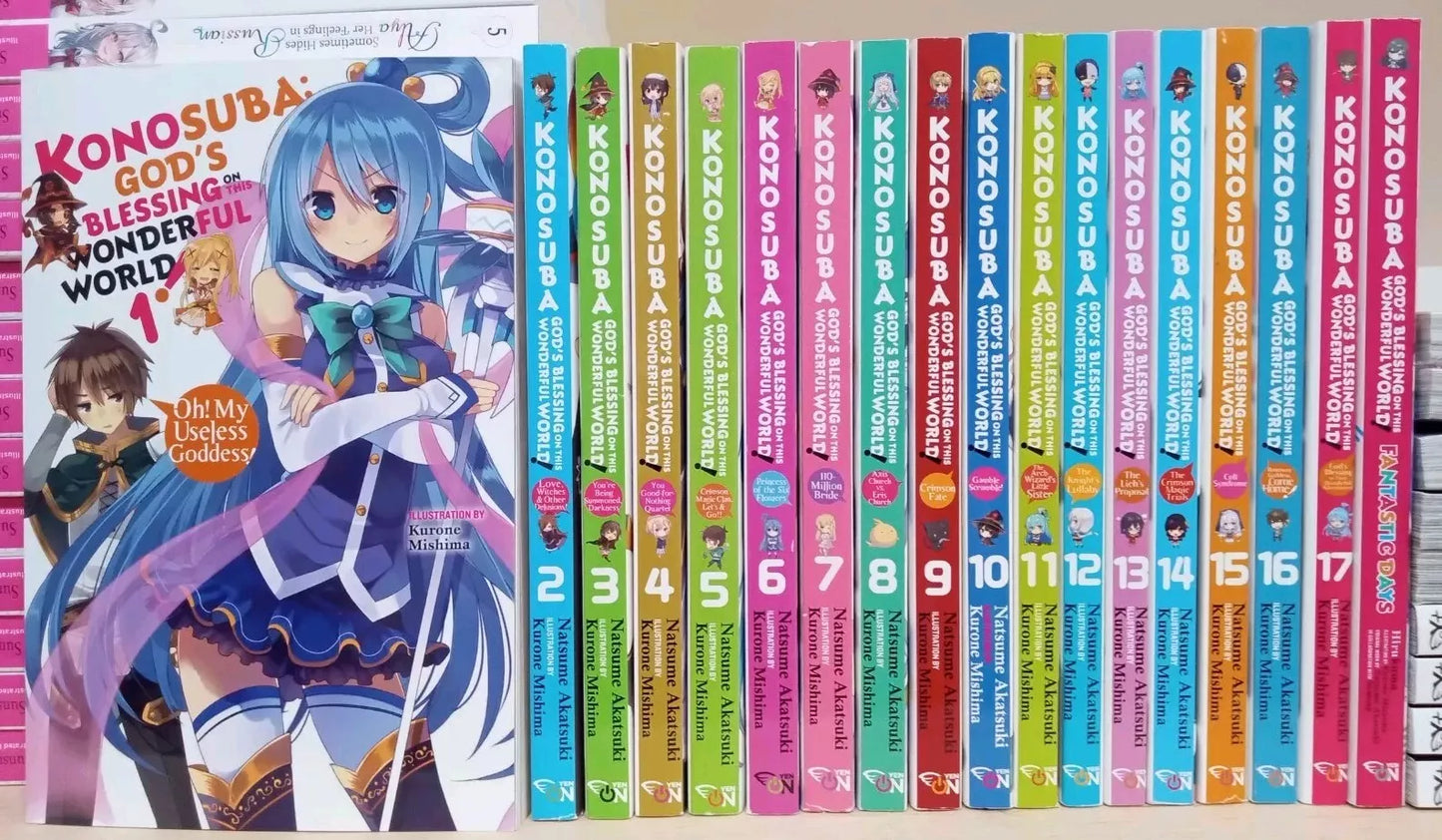 Konosuba: God's Blessing on This Wonderful World! Light Novel Vol. 1-17 Complete Set English
