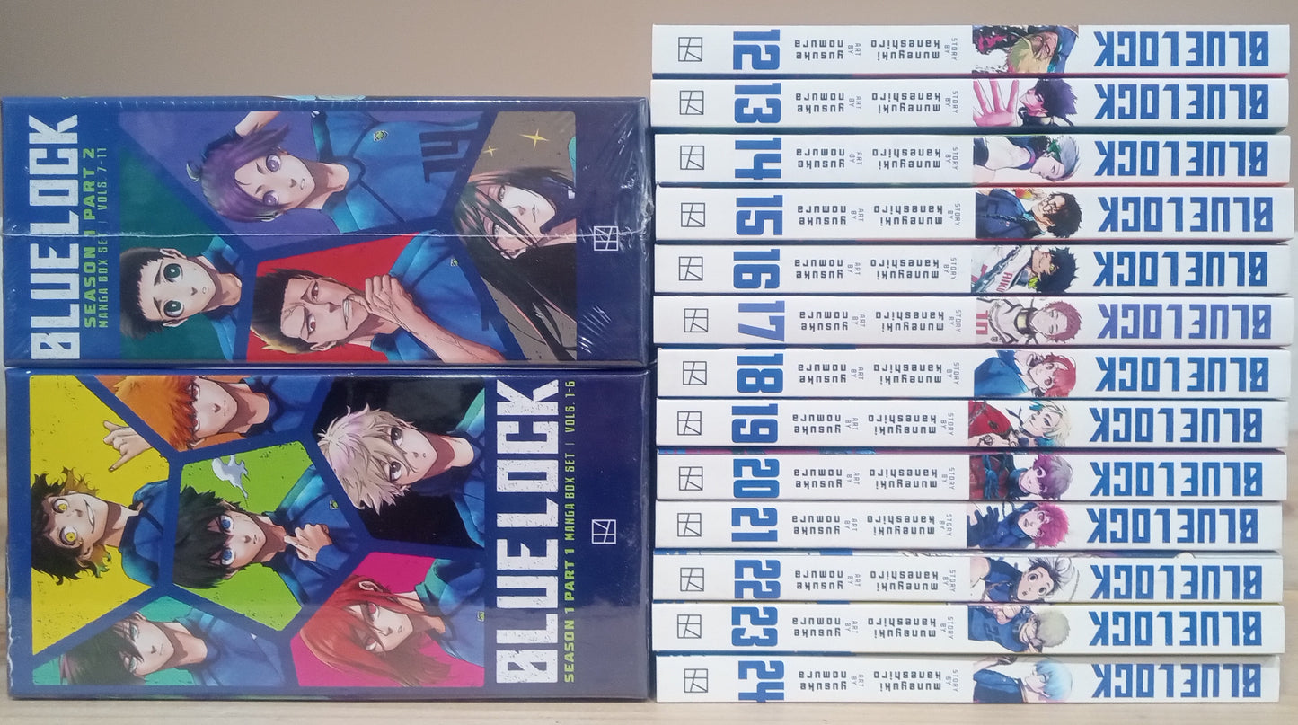 Blue Lock Vol. 1-24 Manga Set English Includes Box Set #1 & 2