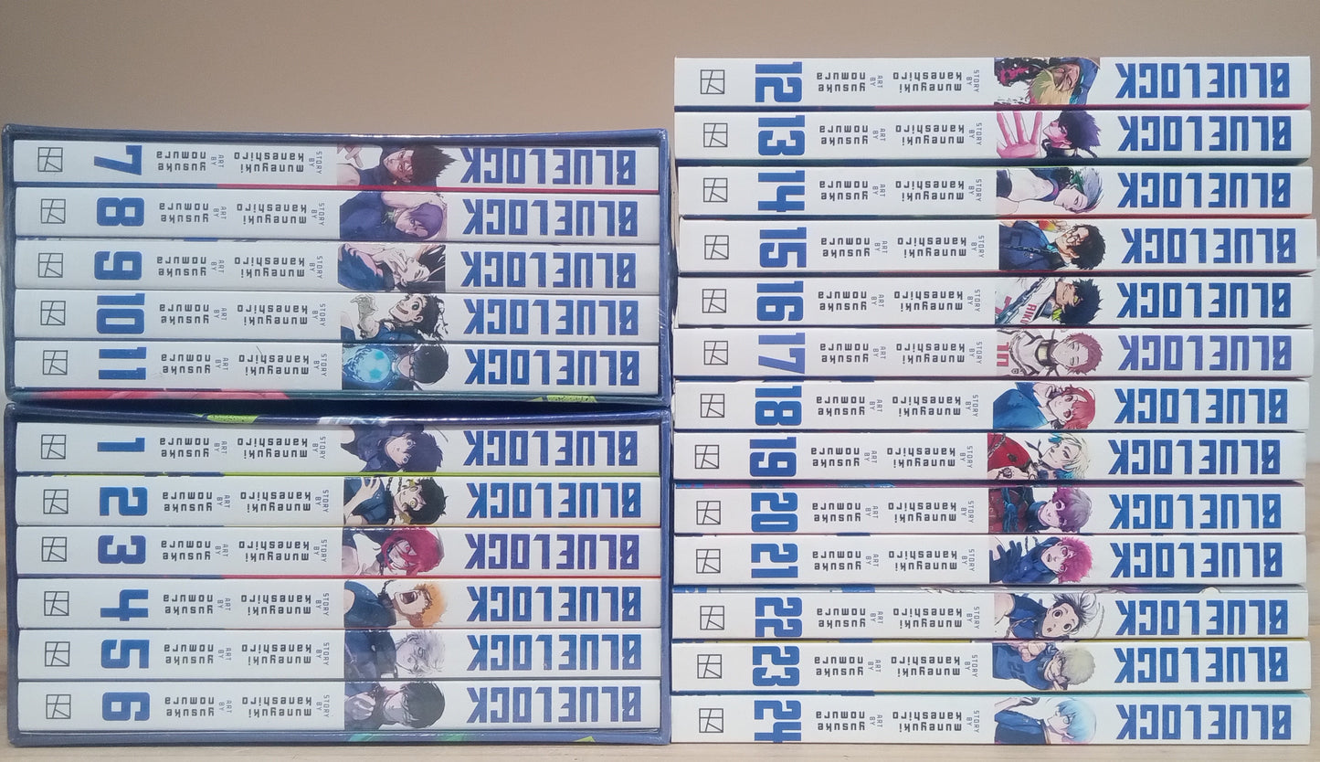 Blue Lock Vol. 1-24 Manga Set English Includes Box Set #1 & 2