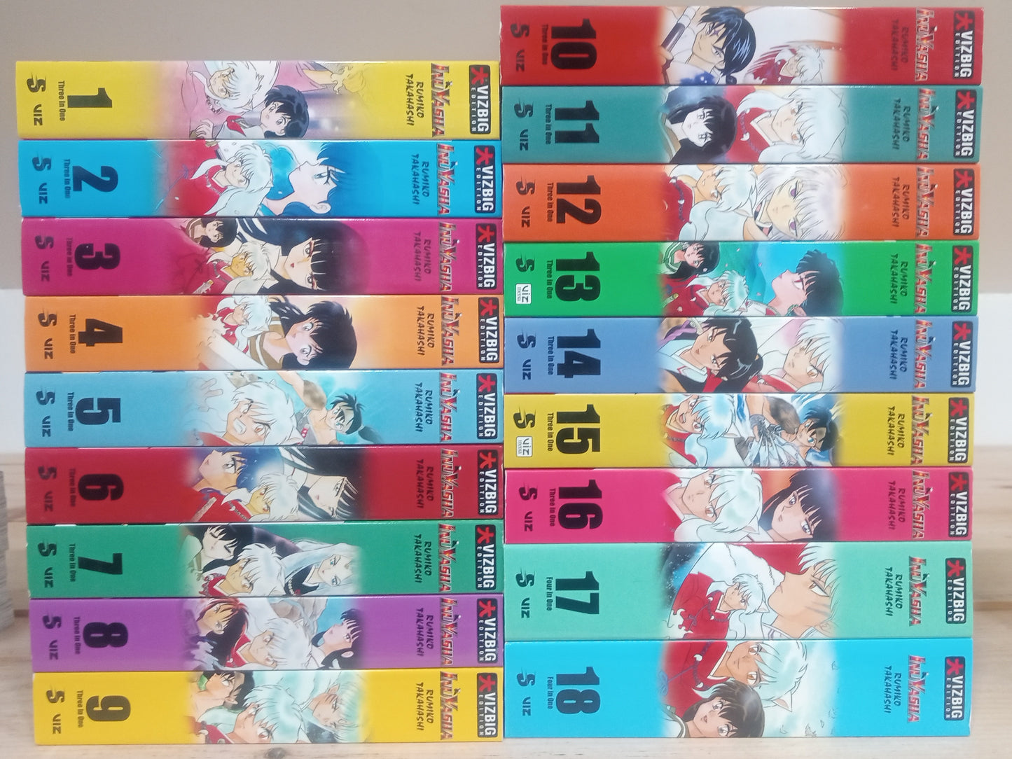 Inuyasha Vol. 1-18 Complete Manga Collection English Vizbig 3-in-1 Edition