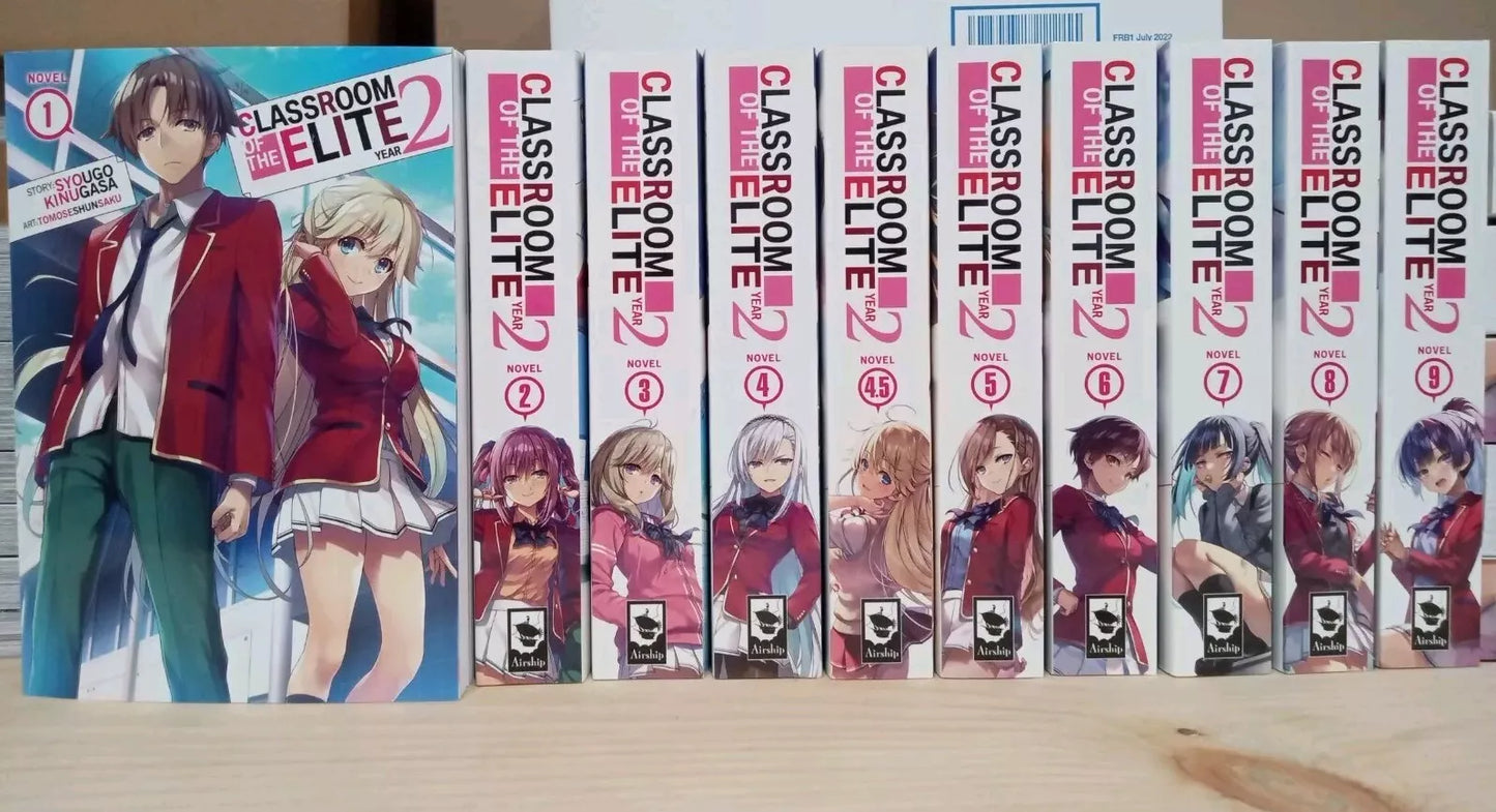 Classroom of the Elite Year 2 Vol. 1-9 Light Novel Set English (10 Books)