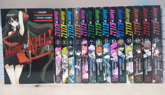 Akame ga Kill Manga Vol. 1-15 Complete Set English